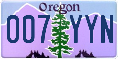 OR license plate 007YYN