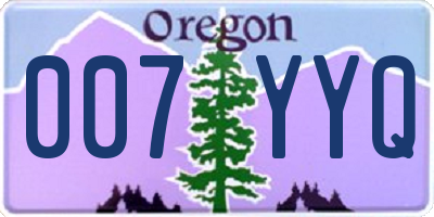 OR license plate 007YYQ