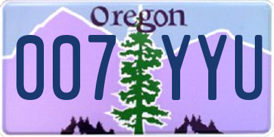 OR license plate 007YYU