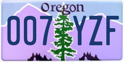 OR license plate 007YZF