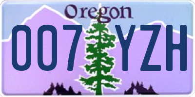 OR license plate 007YZH
