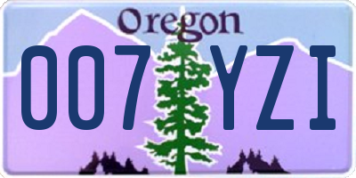 OR license plate 007YZI