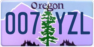 OR license plate 007YZL