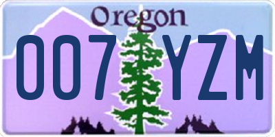 OR license plate 007YZM