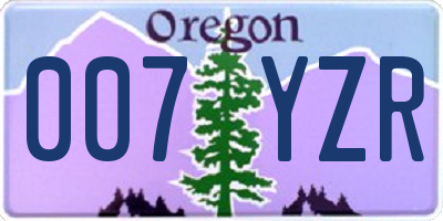 OR license plate 007YZR