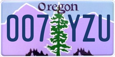 OR license plate 007YZU