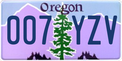OR license plate 007YZV