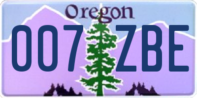 OR license plate 007ZBE