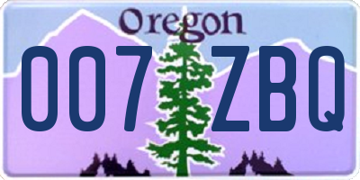 OR license plate 007ZBQ