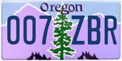 OR license plate 007ZBR