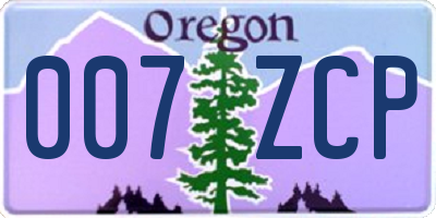 OR license plate 007ZCP