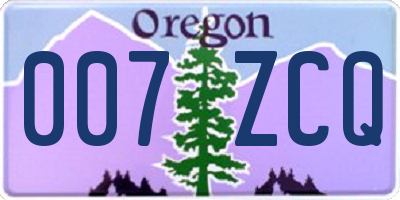 OR license plate 007ZCQ