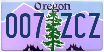 OR license plate 007ZCZ