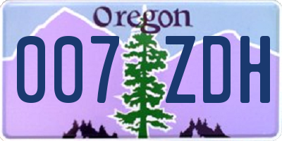 OR license plate 007ZDH