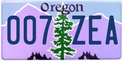 OR license plate 007ZEA
