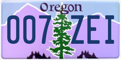 OR license plate 007ZEI