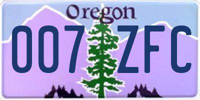 OR license plate 007ZFC