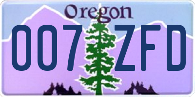 OR license plate 007ZFD