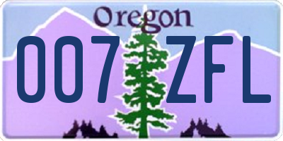 OR license plate 007ZFL