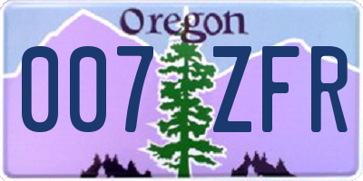 OR license plate 007ZFR