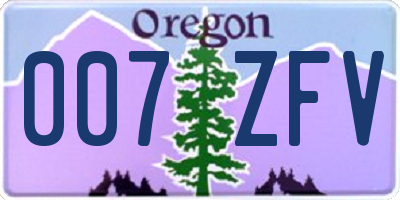 OR license plate 007ZFV