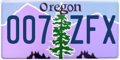 OR license plate 007ZFX
