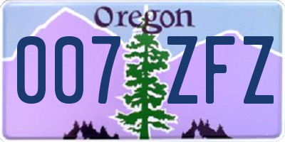 OR license plate 007ZFZ