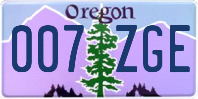 OR license plate 007ZGE