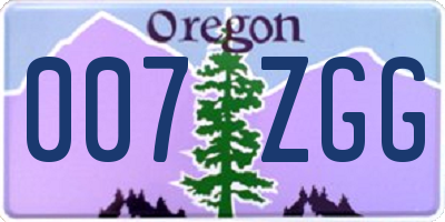 OR license plate 007ZGG