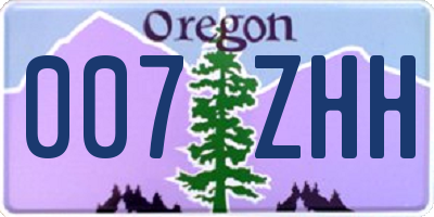 OR license plate 007ZHH