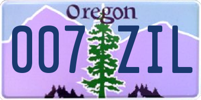 OR license plate 007ZIL