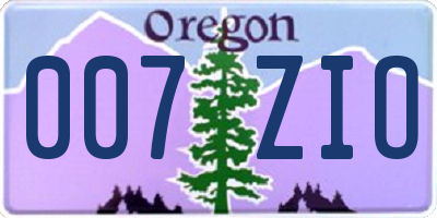 OR license plate 007ZIO