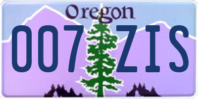 OR license plate 007ZIS