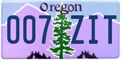 OR license plate 007ZIT