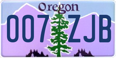 OR license plate 007ZJB