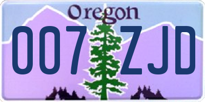 OR license plate 007ZJD