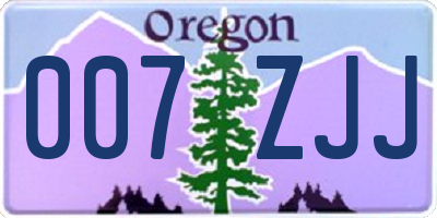 OR license plate 007ZJJ