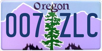 OR license plate 007ZLC