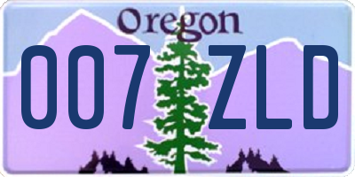 OR license plate 007ZLD