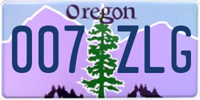 OR license plate 007ZLG
