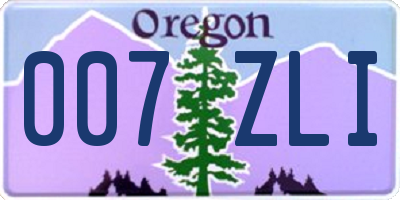 OR license plate 007ZLI