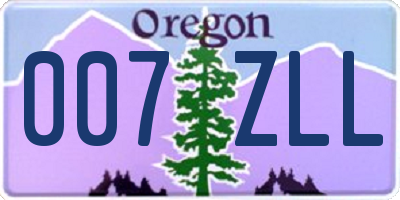 OR license plate 007ZLL