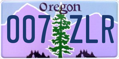 OR license plate 007ZLR
