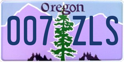 OR license plate 007ZLS