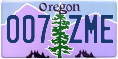 OR license plate 007ZME