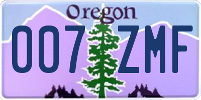OR license plate 007ZMF