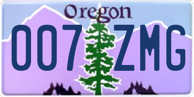 OR license plate 007ZMG