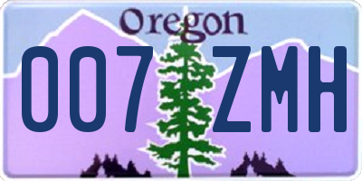OR license plate 007ZMH