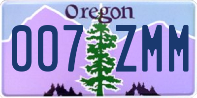 OR license plate 007ZMM