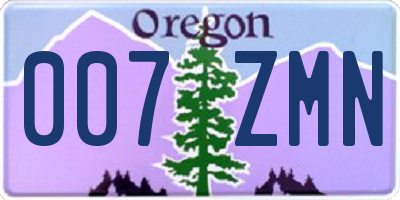OR license plate 007ZMN